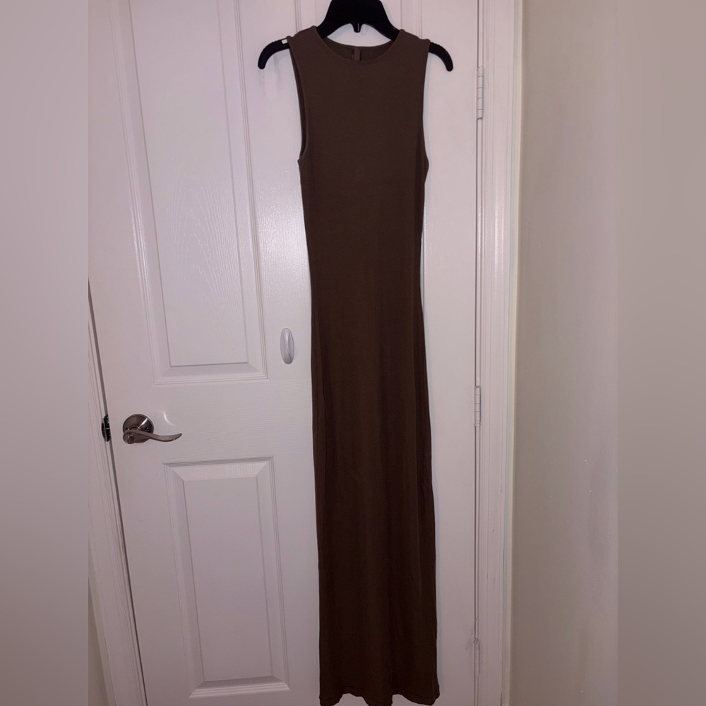SKIMS Chocolate Sleeveless Maxi Dress